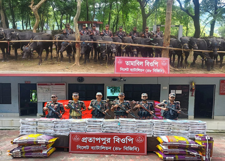 সিলেটে সীমান্তে সোয়া কোটি টাকার চো-রা-চা-লা-ন জব্দ