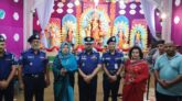 দোয়ারাবাজারে পূজামন্ডপ পরিদর্শনে ডিআইজি মুশফেকুর রাহমান