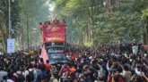 নিজ শহরে ছাদখোলা বাসে রাজশাহী ওয়ারিয়র্স
