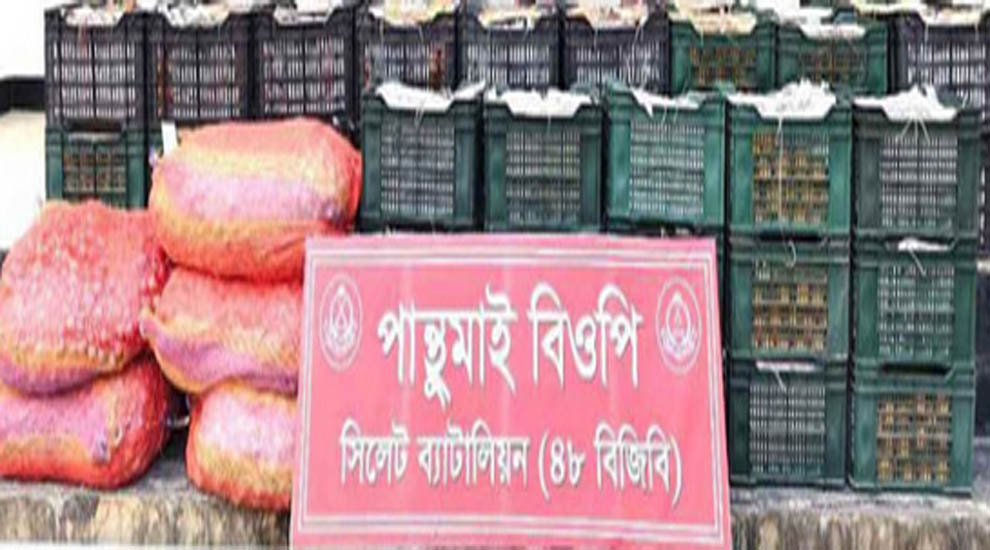 সিলেটে জব্দ ১ কোটি ৯ লাখ টাকার ভারতীয় পণ্য