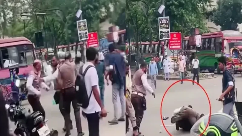 রাজধানীর সড়কে ধ্বস্তাধ্বস্তি, ২ কনস্টেবল সাময়িক বরখাস্ত