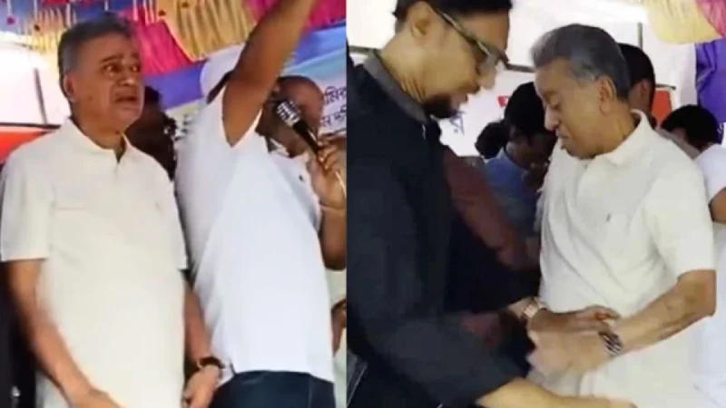 ত্রাণ বিতরণে গিয়ে মঞ্চ ভেঙে পড়লেন অর্থমন্ত্রীসহ নেতাকর্মীরা