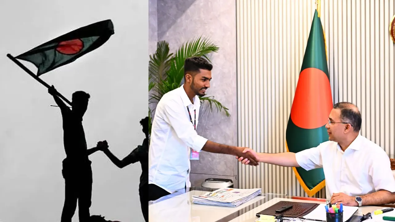 সেই পতাকা নিয়ে প্রধানমন্ত্রীর সঙ্গে আজিজুরের সাক্ষাৎ