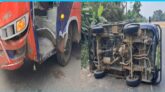 ওসমানীনগরে যাত্রীবাহী বাসের সঙ্গে সবজী বোঝাই ট্রাকের সংঘর্ষ