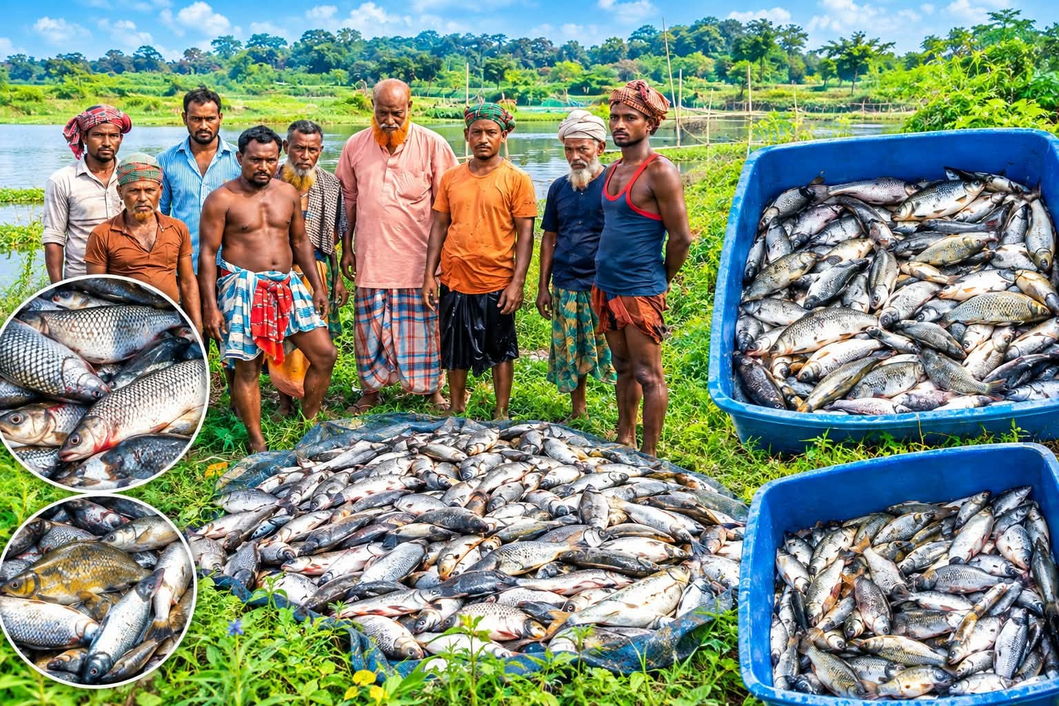 মোরেলগঞ্জে রাতের আঁধারে ৬ লাখ টাকার মাছ নিধনের অভিযোগ